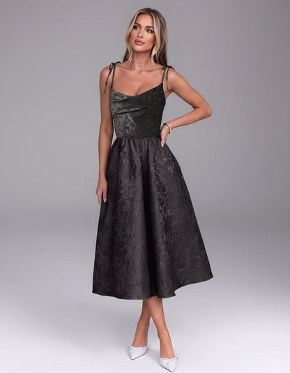Thessaly Midi Dresses — Black | SKU: RB-c62e2e-black-2,RB-c62e2e-black-4,RB-c62e2e-black-6,RB-c62e2e-black-8,RB-c62e2e-black-10,RB-c62e2e-black-12,RB-c62e2e-black-14,RB-c62e2e-black-16,RB-c62e2e-black-16W,RB-c62e2e-black-18W,RB-c62e2e-black-20W,RB-c62e2e-black-22W