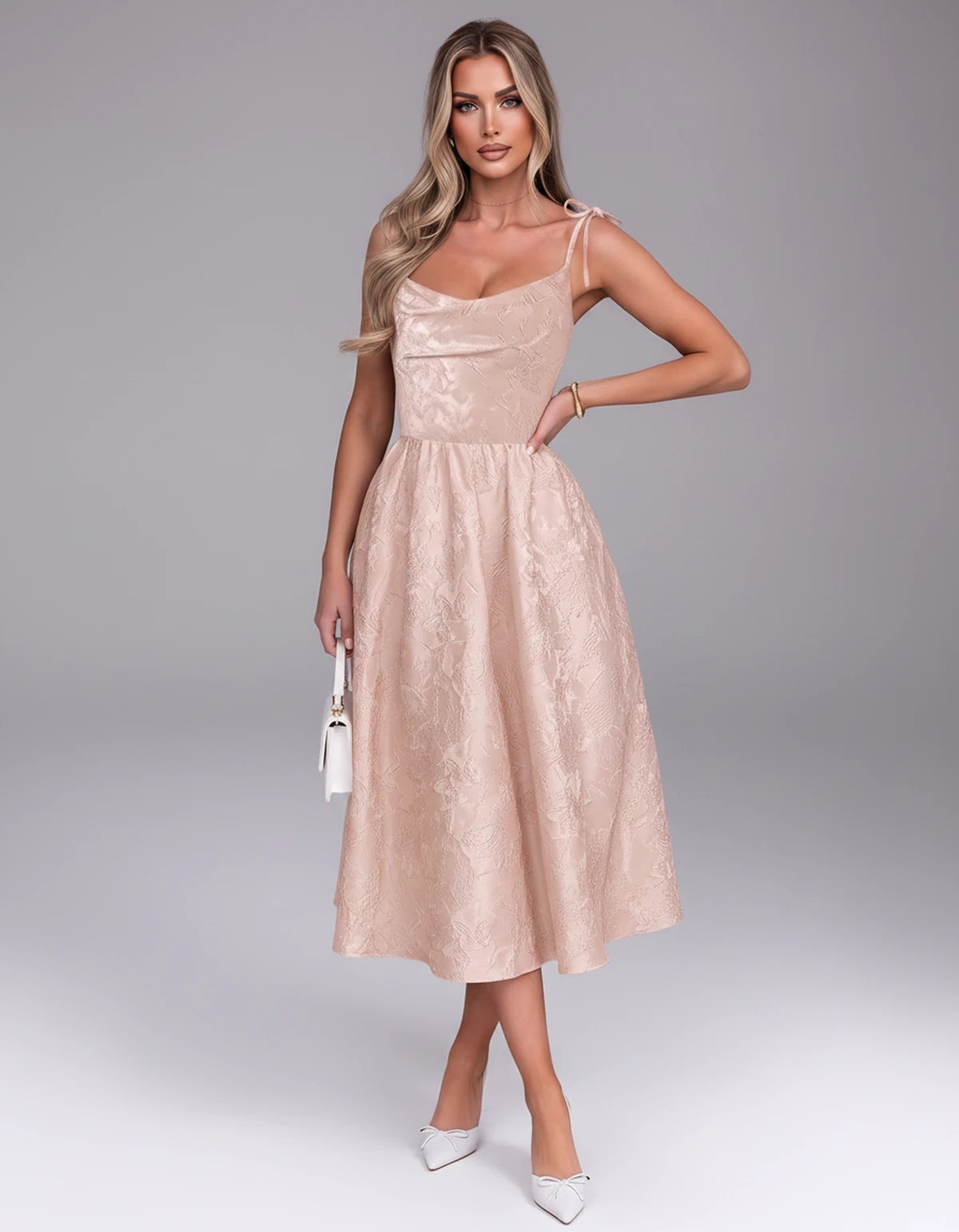 Thessaly Midi Dresses — Blush | SKU: RB-c62e2e-blush-2,RB-c62e2e-blush-4,RB-c62e2e-blush-6,RB-c62e2e-blush-8,RB-c62e2e-blush-10,RB-c62e2e-blush-12,RB-c62e2e-blush-14,RB-c62e2e-blush-16,RB-c62e2e-blush-16W,RB-c62e2e-blush-18W,RB-c62e2e-blush-20W,RB-c62e2e-blush-22W