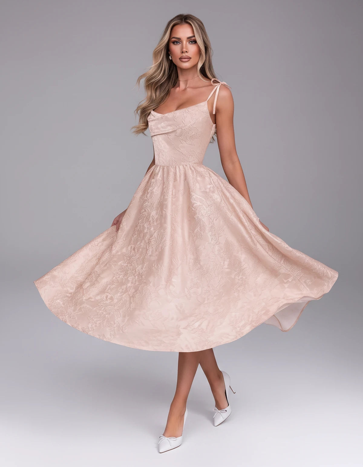 Thessaly Midi Dresses — Blush | SKU: RB-c62e2e-blush-2,RB-c62e2e-blush-4,RB-c62e2e-blush-6,RB-c62e2e-blush-8,RB-c62e2e-blush-10,RB-c62e2e-blush-12,RB-c62e2e-blush-14,RB-c62e2e-blush-16,RB-c62e2e-blush-16W,RB-c62e2e-blush-18W,RB-c62e2e-blush-20W,RB-c62e2e-blush-22W