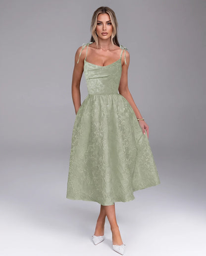 Thessaly Midi Dresses — Dusty Green