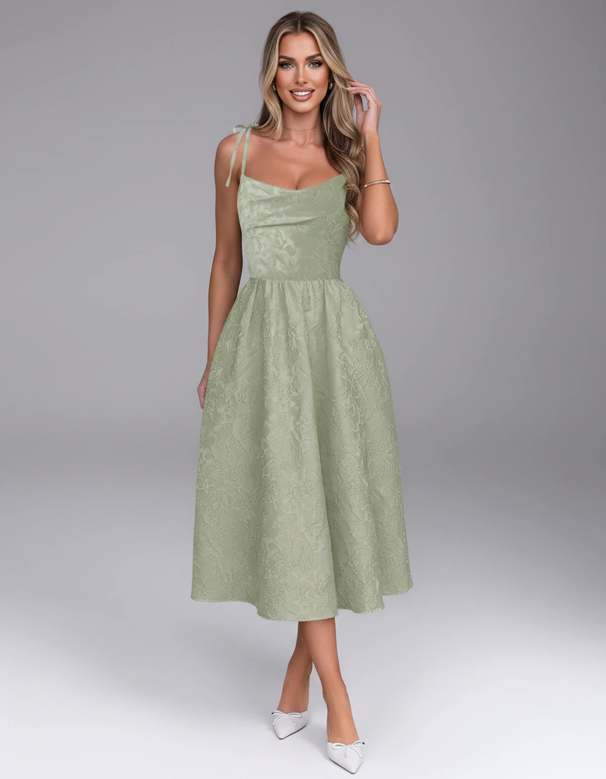Thessaly Midi Dresses — Dusty Green | SKU: RB-c62e2e-dustyg14-2,RB-c62e2e-dustyg14-4,RB-c62e2e-dustyg14-6,RB-c62e2e-dustyg14-8,RB-c62e2e-dustyg14-10,RB-c62e2e-dustyg14-12,RB-c62e2e-dustyg14-14,RB-c62e2e-dustyg14-16,RB-c62e2e-dustyg14-16W,RB-c62e2e-dustyg14-18W,RB-c62e2e-dustyg14-20W,RB-c62e2e-dustyg14-22W