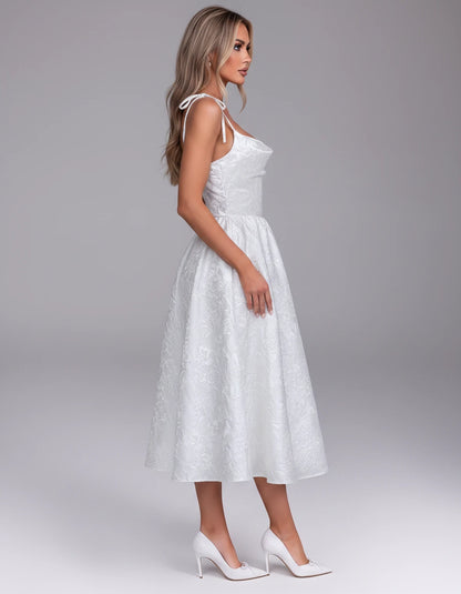 Thessaly Midi Dresses — White | SKU: RB-c62e2e-white-2,RB-c62e2e-white-4,RB-c62e2e-white-6,RB-c62e2e-white-8,RB-c62e2e-white-10,RB-c62e2e-white-12,RB-c62e2e-white-14,RB-c62e2e-white-16,RB-c62e2e-white-16W,RB-c62e2e-white-18W,RB-c62e2e-white-20W,RB-c62e2e-white-22W