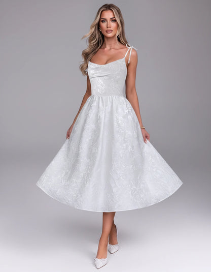 Thessaly Midi Dresses — White | SKU: RB-c62e2e-white-2,RB-c62e2e-white-4,RB-c62e2e-white-6,RB-c62e2e-white-8,RB-c62e2e-white-10,RB-c62e2e-white-12,RB-c62e2e-white-14,RB-c62e2e-white-16,RB-c62e2e-white-16W,RB-c62e2e-white-18W,RB-c62e2e-white-20W,RB-c62e2e-white-22W