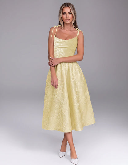 Thessaly Midi Dresses — Yellow | SKU: RB-c62e2e-yellow-2,RB-c62e2e-yellow-4,RB-c62e2e-yellow-6,RB-c62e2e-yellow-8,RB-c62e2e-yellow-10,RB-c62e2e-yellow-12,RB-c62e2e-yellow-14,RB-c62e2e-yellow-16,RB-c62e2e-yellow-16W,RB-c62e2e-yellow-18W,RB-c62e2e-yellow-20W,RB-c62e2e-yellow-22W