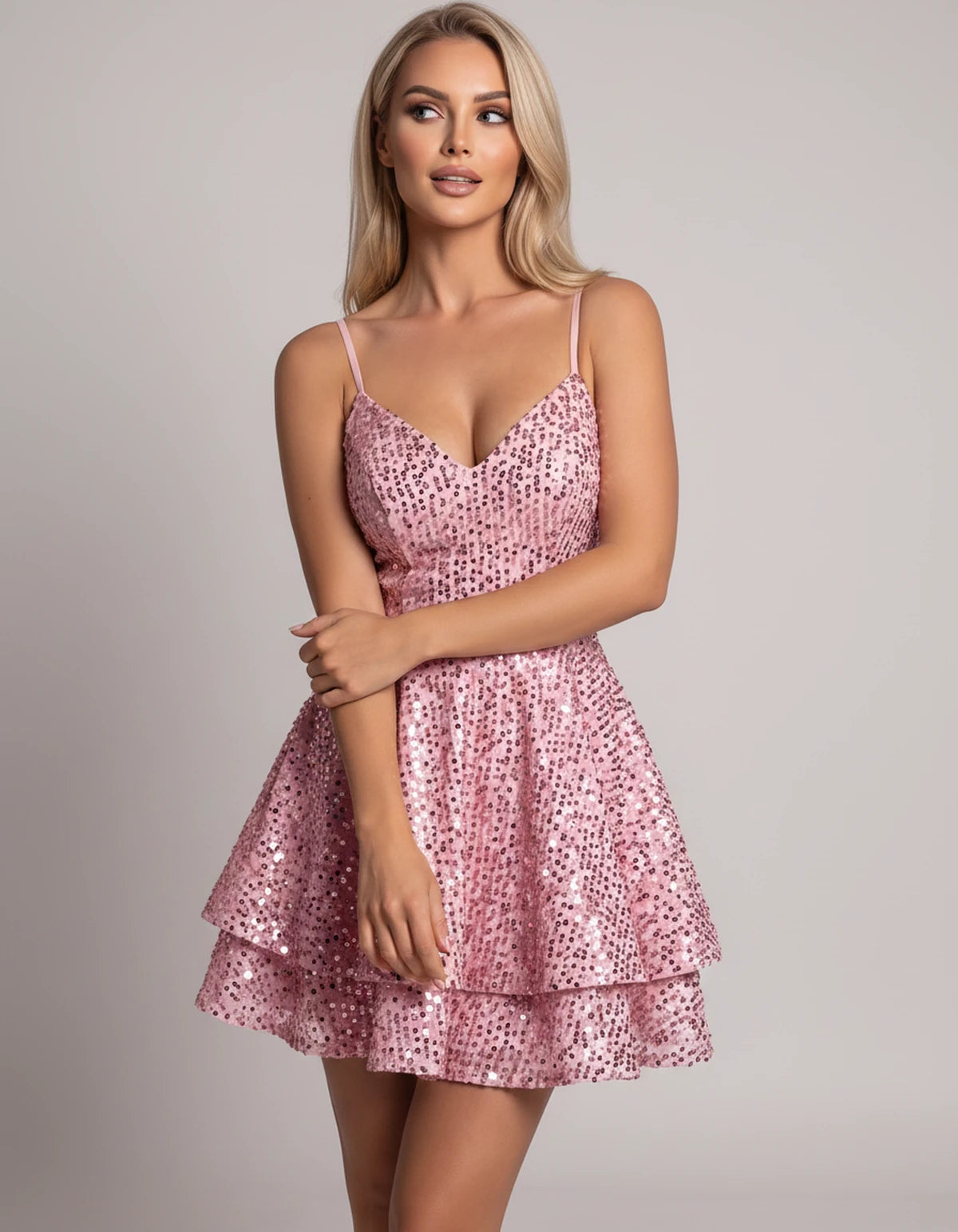 Trelawny Mini Dresses — Pink | SKU: RB-fdf363-pink-2,RB-fdf363-pink-4,RB-fdf363-pink-6,RB-fdf363-pink-8,RB-fdf363-pink-10,RB-fdf363-pink-12,RB-fdf363-pink-14,RB-fdf363-pink-16,RB-fdf363-pink-16W,RB-fdf363-pink-18W,RB-fdf363-pink-20W,RB-fdf363-pink-22W