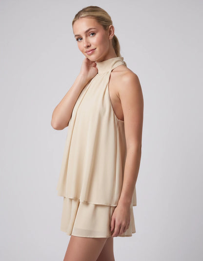 Ulyssa Mini Dresses — Apricot | SKU: RB-d92649-apricot-XS,RB-d92649-apricot-S,RB-d92649-apricot-M,RB-d92649-apricot-L
