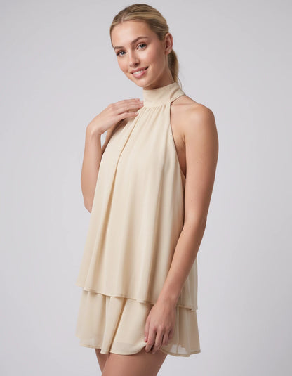 Ulyssa Mini Dresses — Apricot | SKU: RB-d92649-apricot-XS,RB-d92649-apricot-S,RB-d92649-apricot-M,RB-d92649-apricot-L