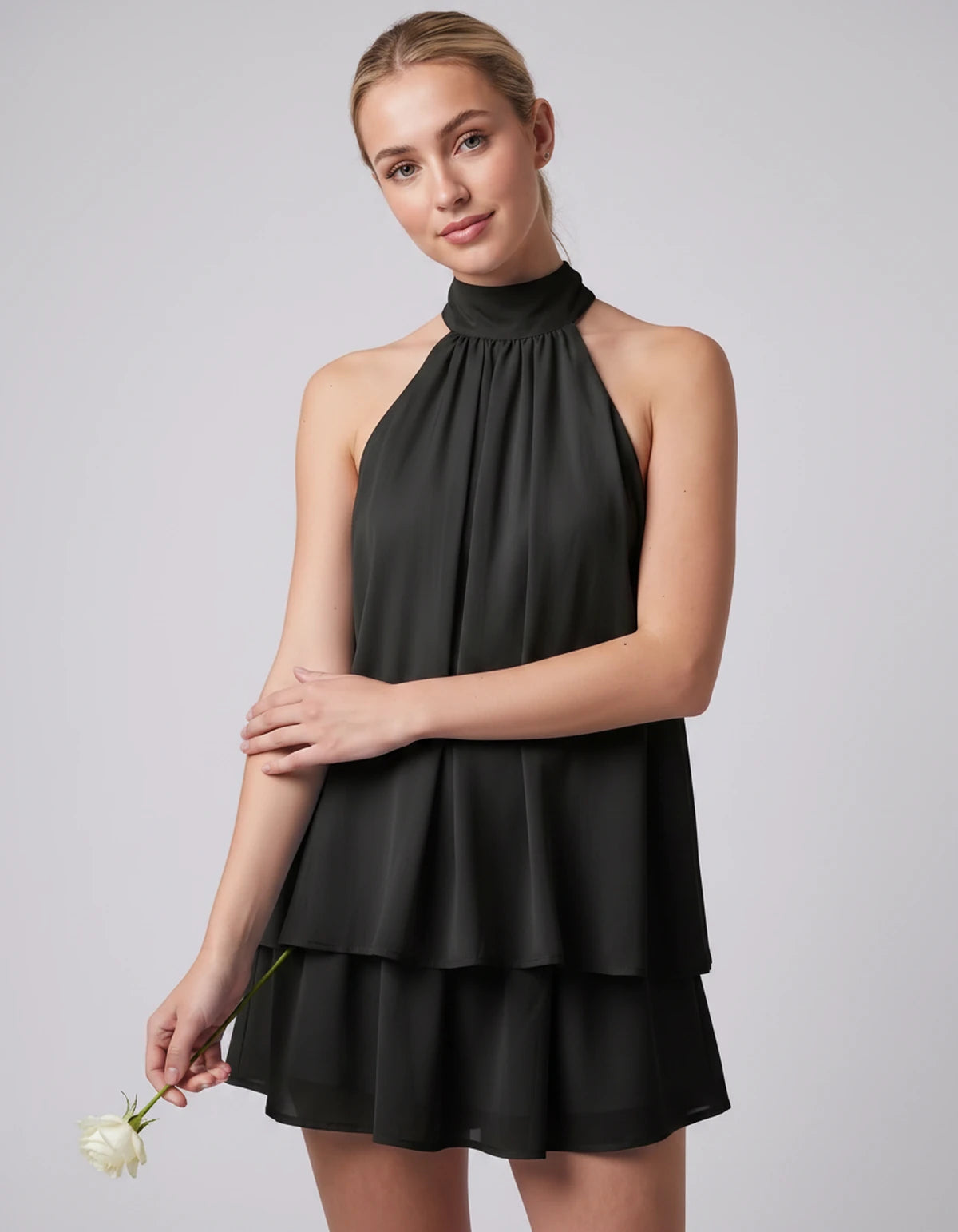 Ulyssa Mini Dresses — Black | SKU: RB-d92649-black-XS,RB-d92649-black-S,RB-d92649-black-M,RB-d92649-black-L