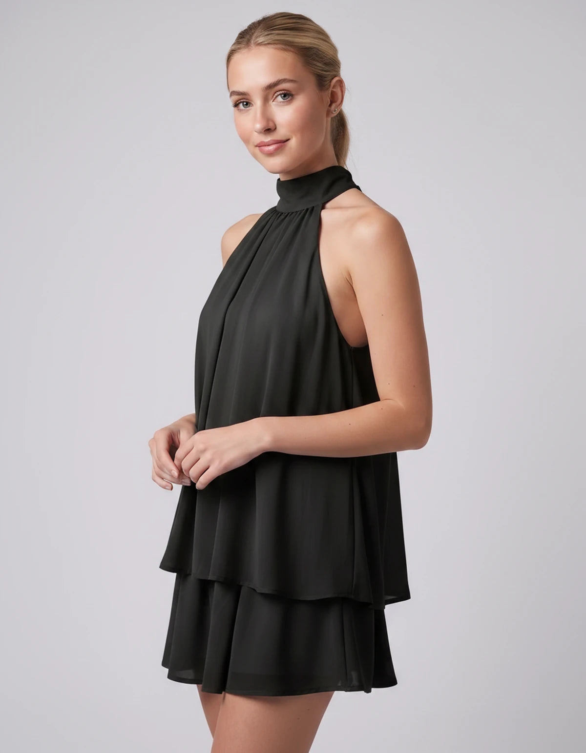 Ulyssa Mini Dresses — Black | SKU: RB-d92649-black-XS,RB-d92649-black-S,RB-d92649-black-M,RB-d92649-black-L