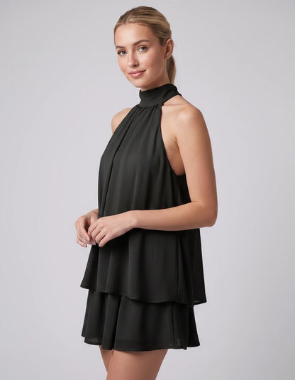 Ulyssa Mini Dresses — Black | SKU: RB-d92649-black-XS,RB-d92649-black-S,RB-d92649-black-M,RB-d92649-black-L