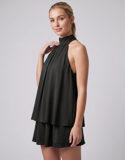 Ulyssa Mini Dresses — Black | SKU: RB-d92649-black-XS,RB-d92649-black-S,RB-d92649-black-M,RB-d92649-black-L