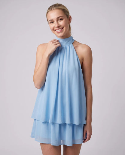 Ulyssa Mini Dresses — Blue | SKU: RB-d92649-blue-XS,RB-d92649-blue-S,RB-d92649-blue-M,RB-d92649-blue-L