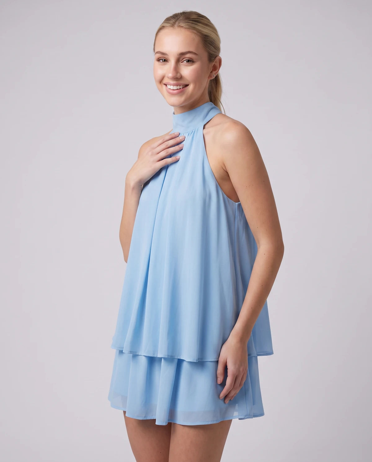 Ulyssa Mini Dresses — Blue | SKU: RB-d92649-blue-XS,RB-d92649-blue-S,RB-d92649-blue-M,RB-d92649-blue-L