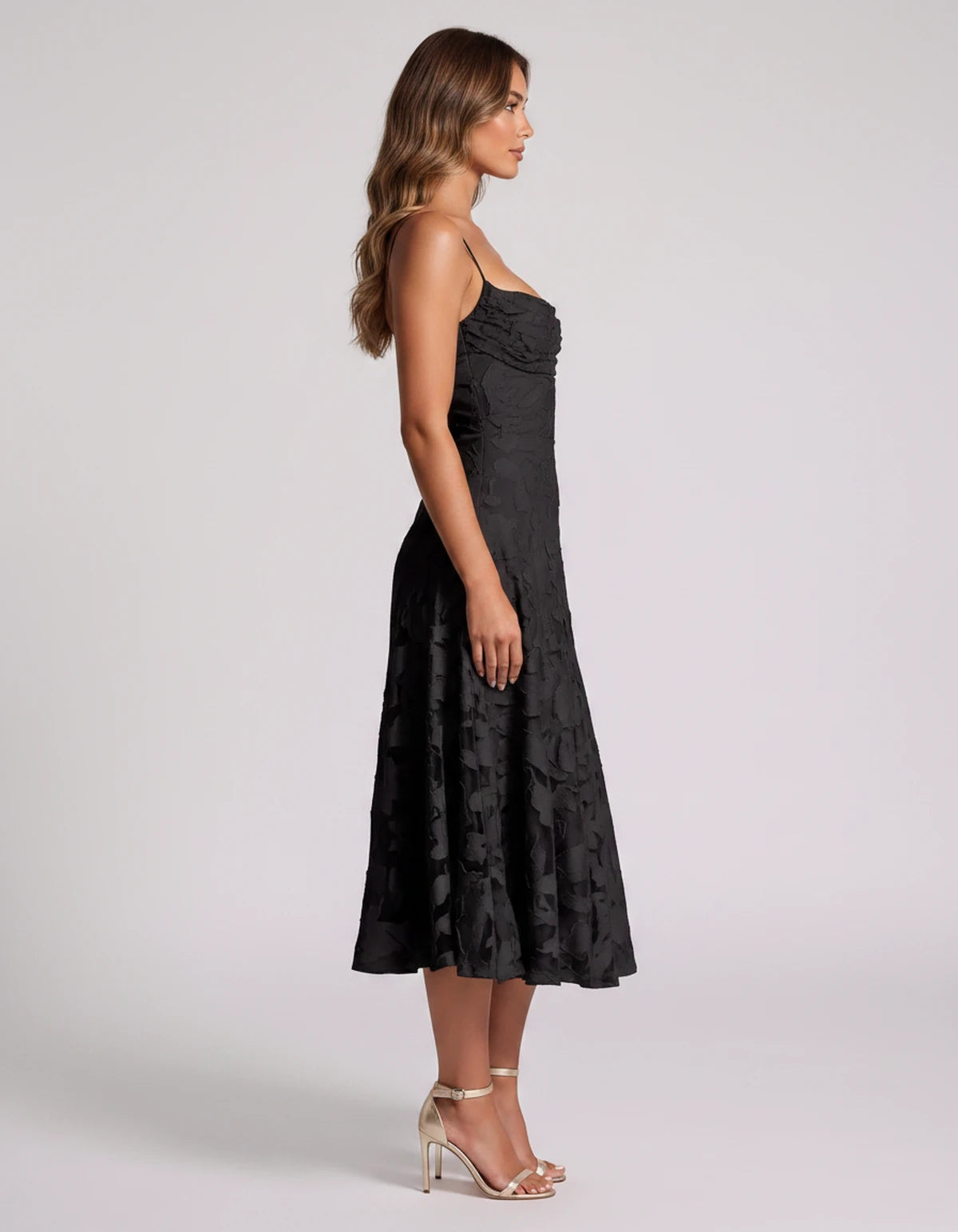 Undine Midi Dresses — Black | SKU: RB-038f47-black-2,RB-038f47-black-4,RB-038f47-black-6,RB-038f47-black-8,RB-038f47-black-10,RB-038f47-black-12,RB-038f47-black-14,RB-038f47-black-16,RB-038f47-black-16W,RB-038f47-black-18W,RB-038f47-black-20W,RB-038f47-black-22W