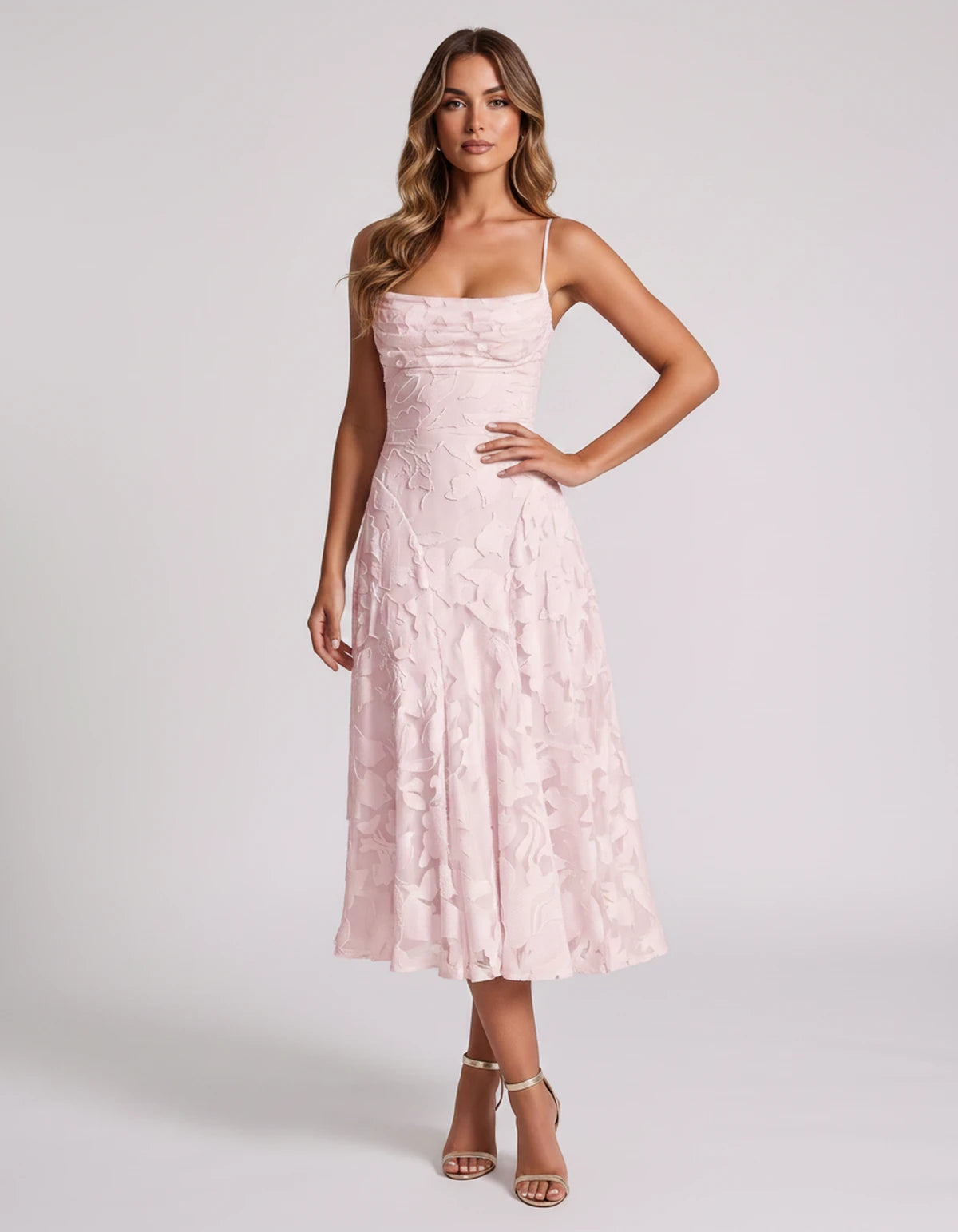 Undine Midi Dresses — Blush | SKU: RB-038f47-blush-2,RB-038f47-blush-4,RB-038f47-blush-6,RB-038f47-blush-8,RB-038f47-blush-10,RB-038f47-blush-12,RB-038f47-blush-14,RB-038f47-blush-16,RB-038f47-blush-16W,RB-038f47-blush-18W,RB-038f47-blush-20W,RB-038f47-blush-22W