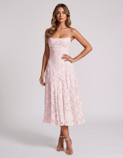 Undine Midi Dresses — Blush | SKU: RB-038f47-blush-2,RB-038f47-blush-4,RB-038f47-blush-6,RB-038f47-blush-8,RB-038f47-blush-10,RB-038f47-blush-12,RB-038f47-blush-14,RB-038f47-blush-16,RB-038f47-blush-16W,RB-038f47-blush-18W,RB-038f47-blush-20W,RB-038f47-blush-22W