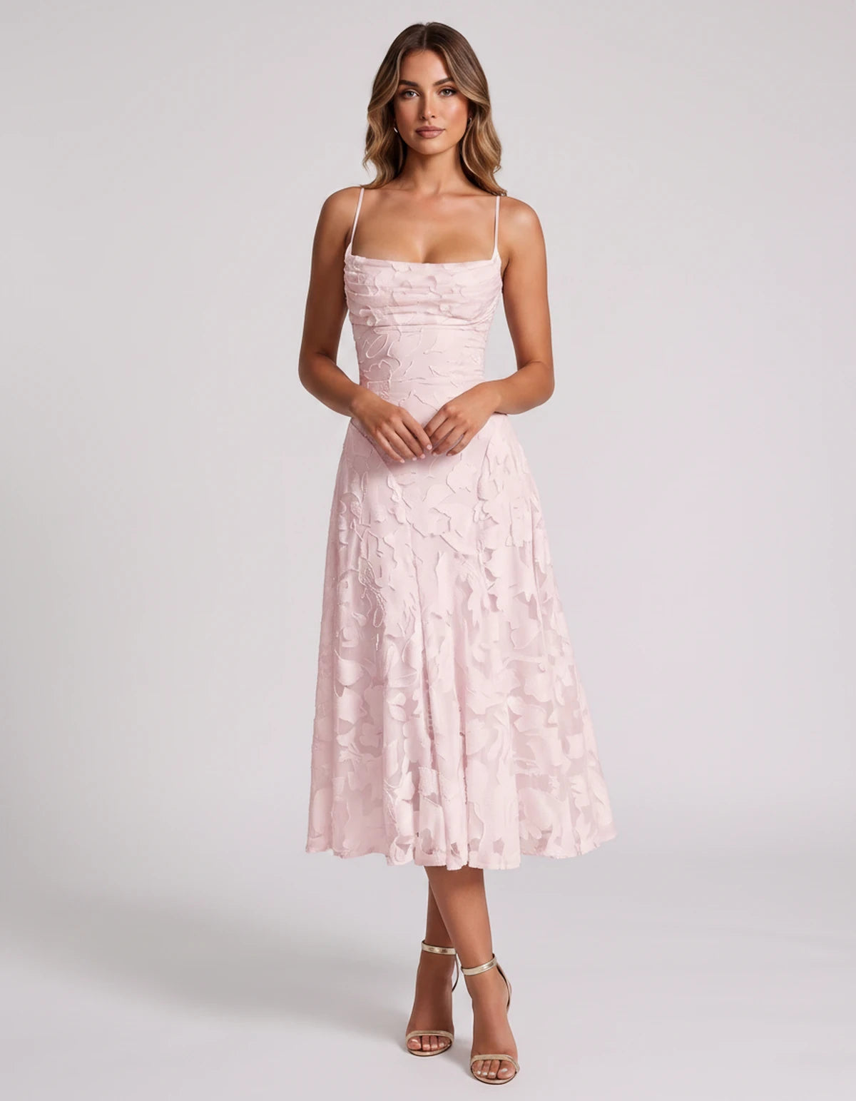 Undine Midi Dresses — Blush | SKU: RB-038f47-blush-2,RB-038f47-blush-4,RB-038f47-blush-6,RB-038f47-blush-8,RB-038f47-blush-10,RB-038f47-blush-12,RB-038f47-blush-14,RB-038f47-blush-16,RB-038f47-blush-16W,RB-038f47-blush-18W,RB-038f47-blush-20W,RB-038f47-blush-22W
