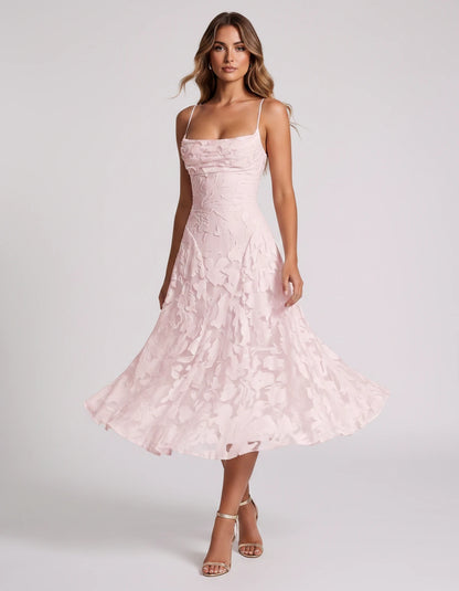 Undine Midi Dresses — Blush | SKU: RB-038f47-blush-2,RB-038f47-blush-4,RB-038f47-blush-6,RB-038f47-blush-8,RB-038f47-blush-10,RB-038f47-blush-12,RB-038f47-blush-14,RB-038f47-blush-16,RB-038f47-blush-16W,RB-038f47-blush-18W,RB-038f47-blush-20W,RB-038f47-blush-22W