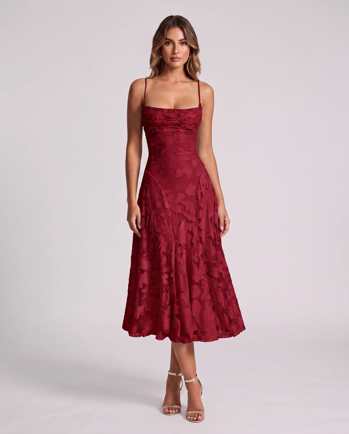 Undine Midi Dresses — Red