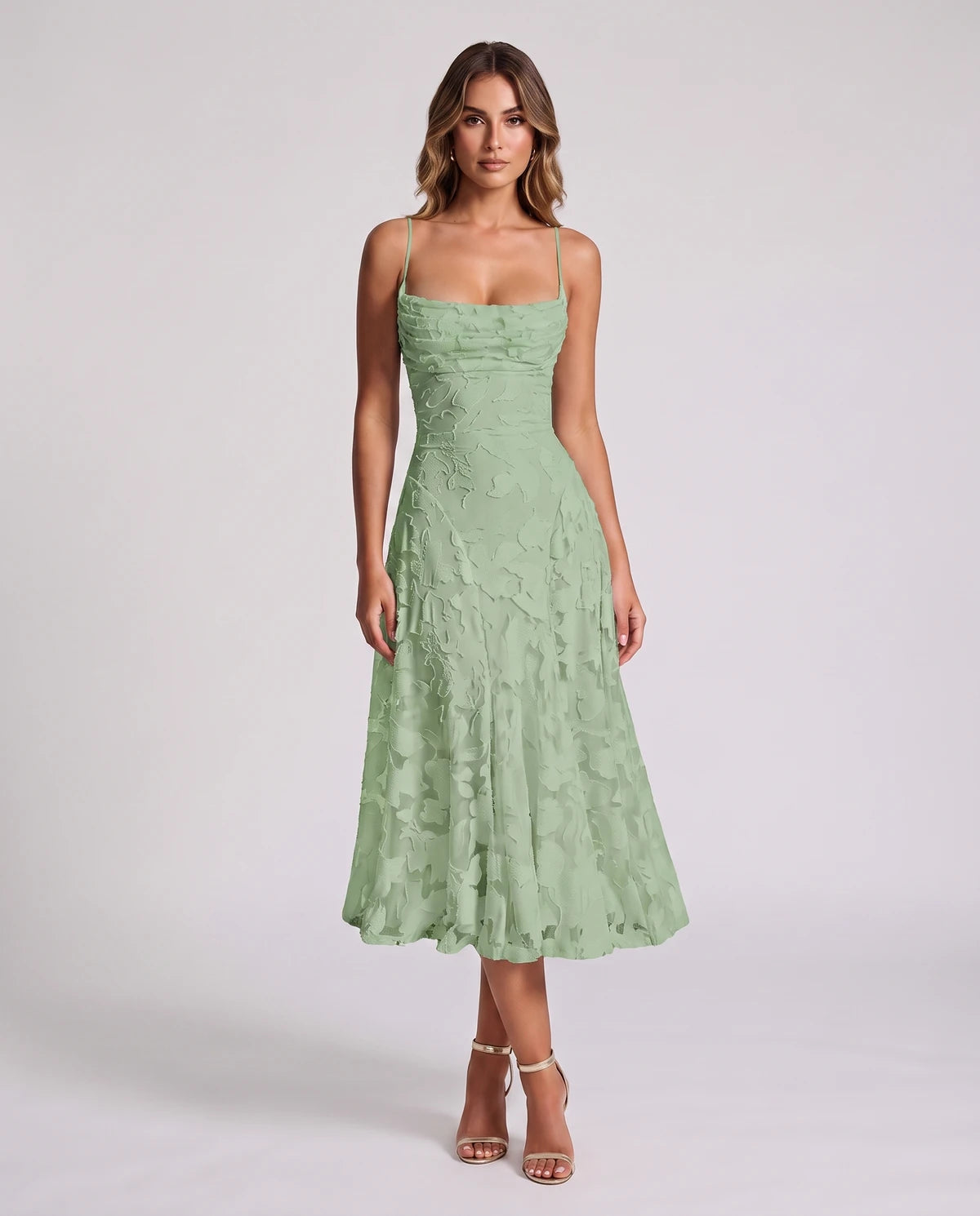 Undine Midi Dresses — Sage