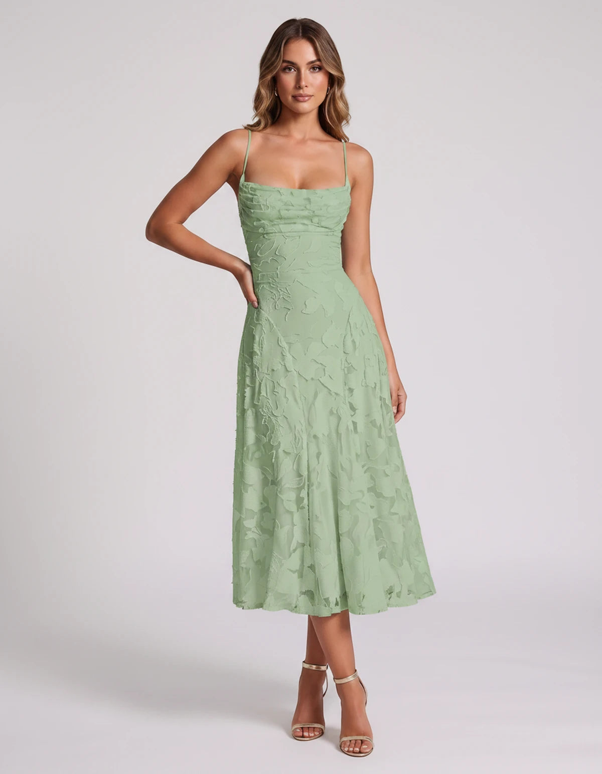 Undine Midi Dresses — Sage | SKU: RB-038f47-sage-2,RB-038f47-sage-4,RB-038f47-sage-6,RB-038f47-sage-8,RB-038f47-sage-10,RB-038f47-sage-12,RB-038f47-sage-14,RB-038f47-sage-16,RB-038f47-sage-16W,RB-038f47-sage-18W,RB-038f47-sage-20W,RB-038f47-sage-22W
