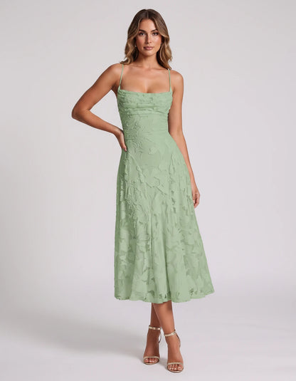 Undine Midi Dresses — Sage | SKU: RB-038f47-sage-2,RB-038f47-sage-4,RB-038f47-sage-6,RB-038f47-sage-8,RB-038f47-sage-10,RB-038f47-sage-12,RB-038f47-sage-14,RB-038f47-sage-16,RB-038f47-sage-16W,RB-038f47-sage-18W,RB-038f47-sage-20W,RB-038f47-sage-22W