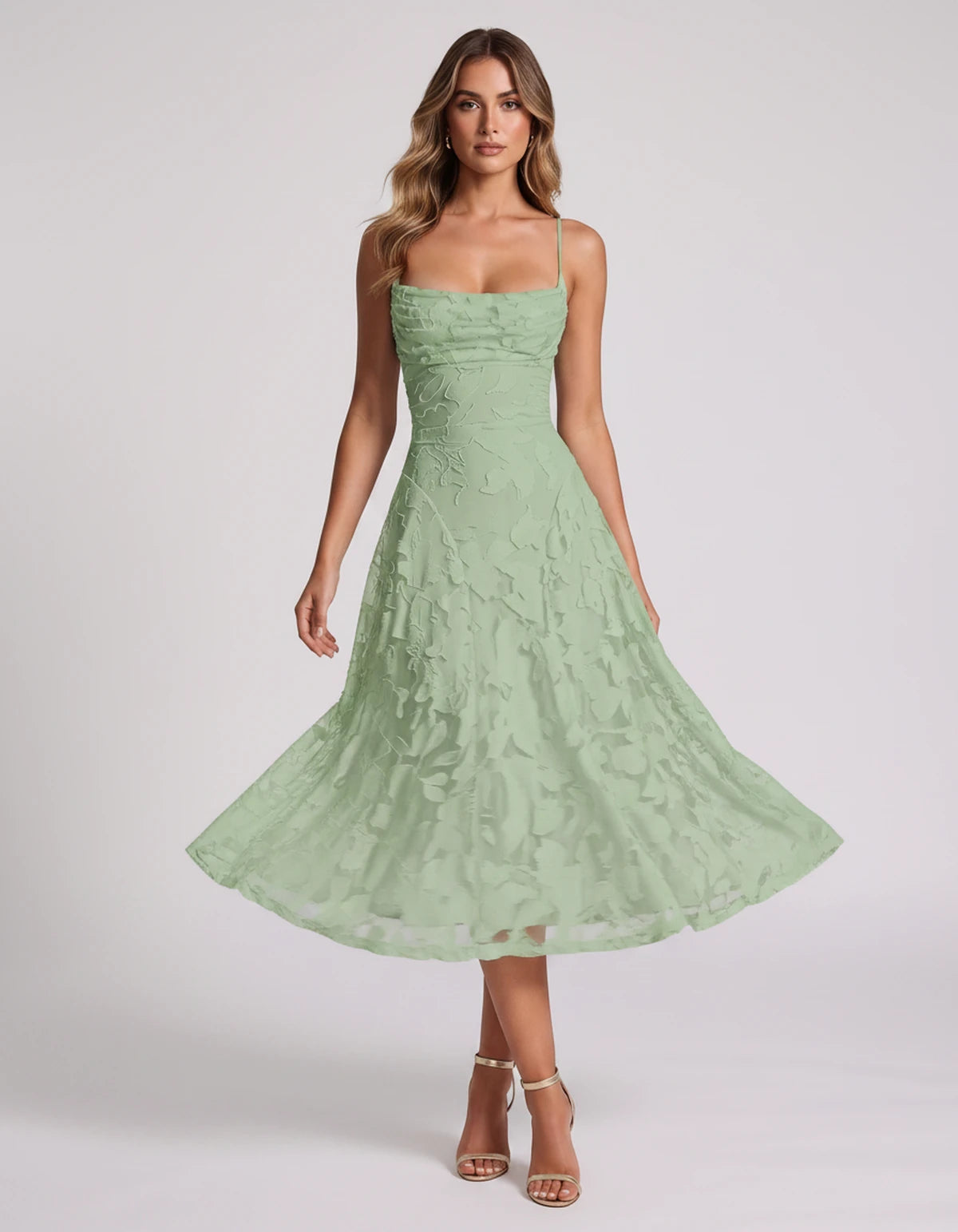 Undine Midi Dresses — Sage | SKU: RB-038f47-sage-2,RB-038f47-sage-4,RB-038f47-sage-6,RB-038f47-sage-8,RB-038f47-sage-10,RB-038f47-sage-12,RB-038f47-sage-14,RB-038f47-sage-16,RB-038f47-sage-16W,RB-038f47-sage-18W,RB-038f47-sage-20W,RB-038f47-sage-22W