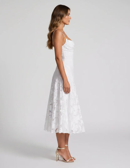 Undine Midi Dresses — White | SKU: RB-038f47-white-2,RB-038f47-white-4,RB-038f47-white-6,RB-038f47-white-8,RB-038f47-white-10,RB-038f47-white-12,RB-038f47-white-14,RB-038f47-white-16,RB-038f47-white-16W,RB-038f47-white-18W,RB-038f47-white-20W,RB-038f47-white-22W
