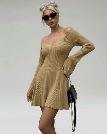 Beige Cotton A-line V-Neck Sleeveless Mini Dress | Evening Events & Casual Wear, front view | Ramblion | SKU: SMD-582739121-camel-L-8806,SMD-582739121-camel-M-8936,SMD-582739121-camel-S-3076,SMD-582739121-camel-XL-1484,SMD-582739121-camel-XS-2973