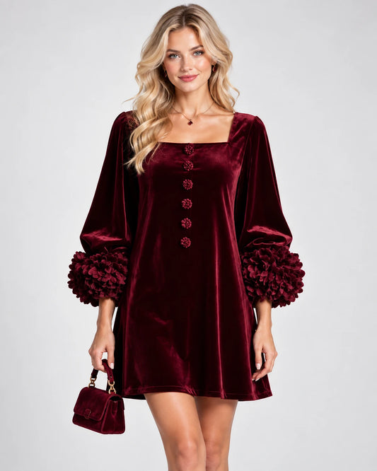 Valerienne Mini Dresses — Burgundy
