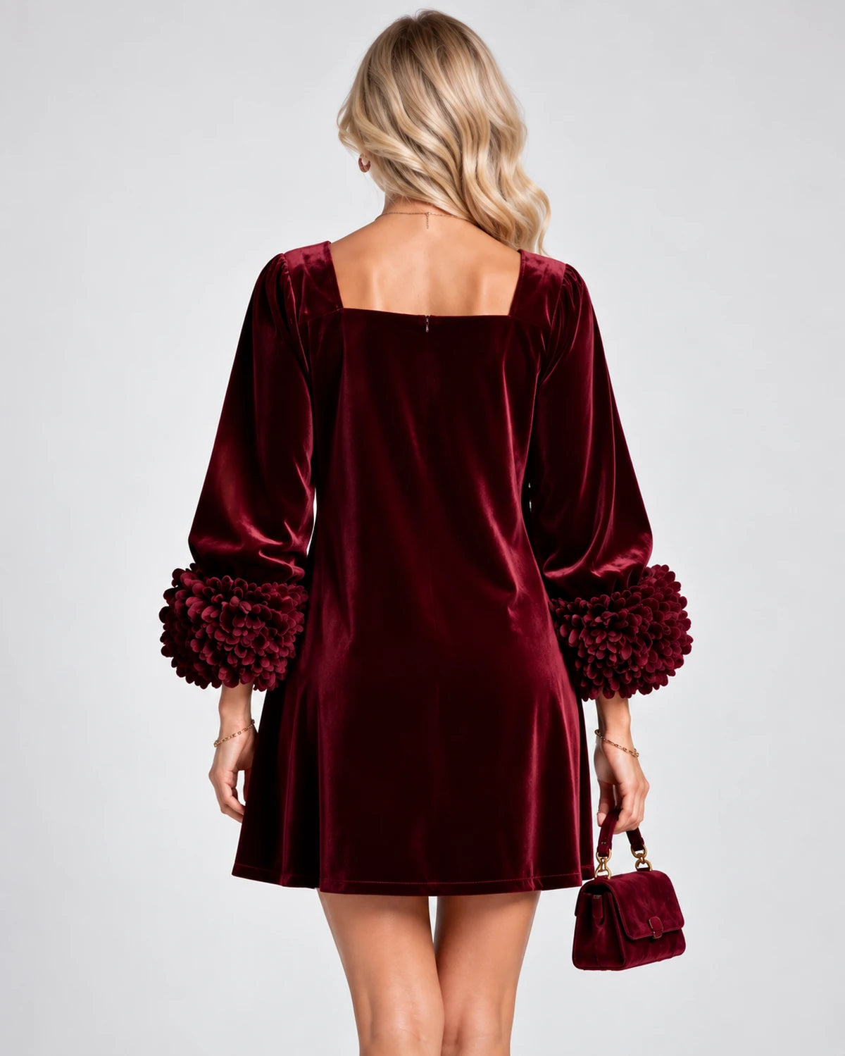 Valerienne Mini Dresses — Burgundy | SKU: RB-3654ac-burgundy-XS,RB-3654ac-burgundy-S,RB-3654ac-burgundy-M,RB-3654ac-burgundy-L,RB-3654ac-burgundy-XL,RB-3654ac-burgundy-2XL