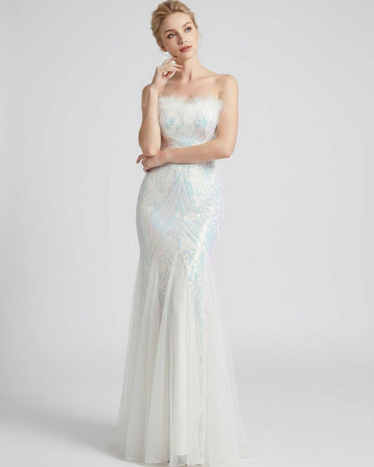 Ramblion Vela maxi dress — off-shoulder neckline · back view · styled for prom season