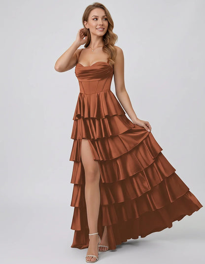 Satin Spaghetti Strap Sweetheart Neck A-Line Maxi Dress for Party, Cocktail, Evening, Wedding Guest, Prom & Summer Events, fr | SKU: VMD-583741926184507-ORANGE-L,VMD-583741926184507-ORANGE-M,VMD-583741926184507-ORANGE-S,VMD-583741926184507-ORANGE-XL,VMD-583741926184507-ORANGE-XS
