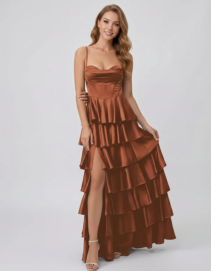Satin Spaghetti Strap Sweetheart Neck A-Line Maxi Dress for Party, Cocktail, Evening, Wedding Guest, Prom & Summer Events, fr | SKU: VMD-583741926184507-ORANGE-L,VMD-583741926184507-ORANGE-M,VMD-583741926184507-ORANGE-S,VMD-583741926184507-ORANGE-XL,VMD-583741926184507-ORANGE-XS