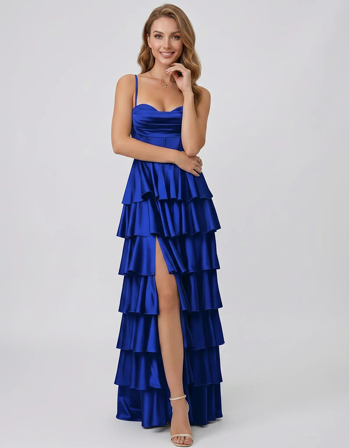 Satin Spaghetti Strap Sweetheart Neck A-Line Maxi Dress for Party, Cocktail, Evening, Wedding Guest, Prom & Summer Events, fr | SKU: VMD-583741926184507-BLUE-L,VMD-583741926184507-BLUE-M,VMD-583741926184507-BLUE-S,VMD-583741926184507-BLUE-XL,VMD-583741926184507-BLUE-XS