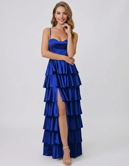 Satin Spaghetti Strap Sweetheart Neck A-Line Maxi Dress for Party, Cocktail, Evening, Wedding Guest, Prom & Summer Events, fr | SKU: VMD-583741926184507-BLUE-L,VMD-583741926184507-BLUE-M,VMD-583741926184507-BLUE-S,VMD-583741926184507-BLUE-XL,VMD-583741926184507-BLUE-XS