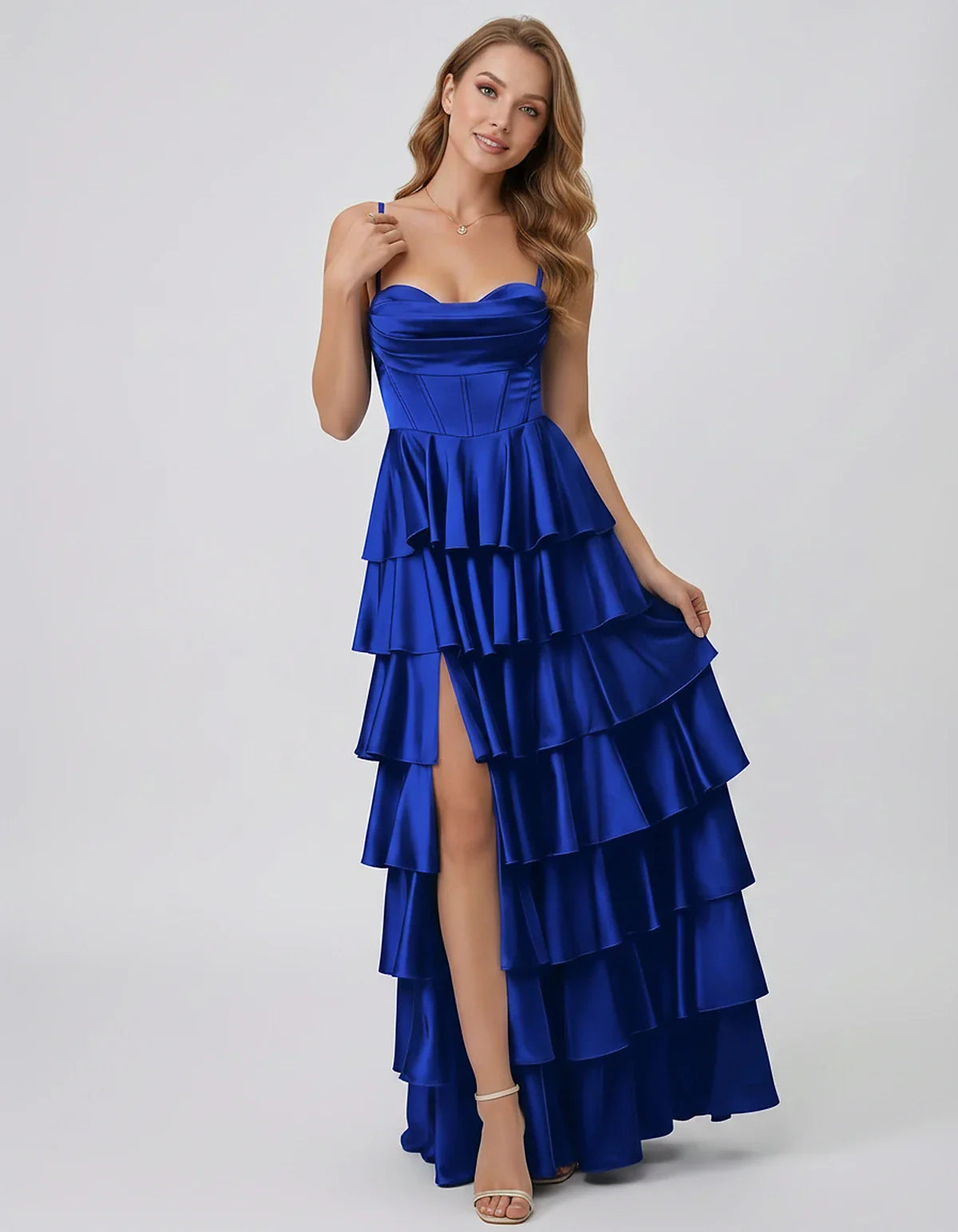 Satin Spaghetti Strap Sweetheart Neck A-Line Maxi Dress for Party, Cocktail, Evening, Wedding Guest, Prom & Summer Events, fr | SKU: VMD-583741926184507-BLUE-L,VMD-583741926184507-BLUE-M,VMD-583741926184507-BLUE-S,VMD-583741926184507-BLUE-XL,VMD-583741926184507-BLUE-XS