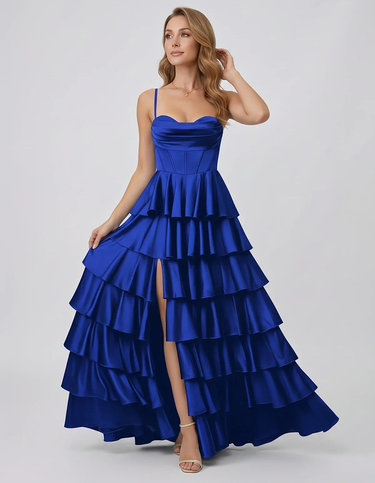 Satin Spaghetti Strap Sweetheart Neck A-Line Maxi Dress for Party, Cocktail, Evening, Wedding Guest, Prom & Summer Events, fr | SKU: VMD-583741926184507-BLUE-L,VMD-583741926184507-BLUE-M,VMD-583741926184507-BLUE-S,VMD-583741926184507-BLUE-XL,VMD-583741926184507-BLUE-XS