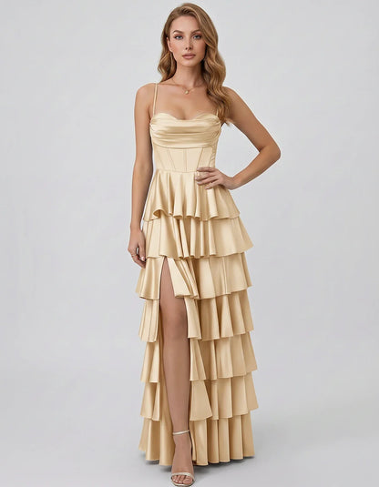Satin Spaghetti Strap Sweetheart Neck A-Line Maxi Dress for Party, Cocktail, Evening, Wedding Guest, Prom & Summer Events, fr | SKU: VMD-583741926184507-BEIGE-L,VMD-583741926184507-BEIGE-M,VMD-583741926184507-BEIGE-S,VMD-583741926184507-BEIGE-XL,VMD-583741926184507-BEIGE-XS