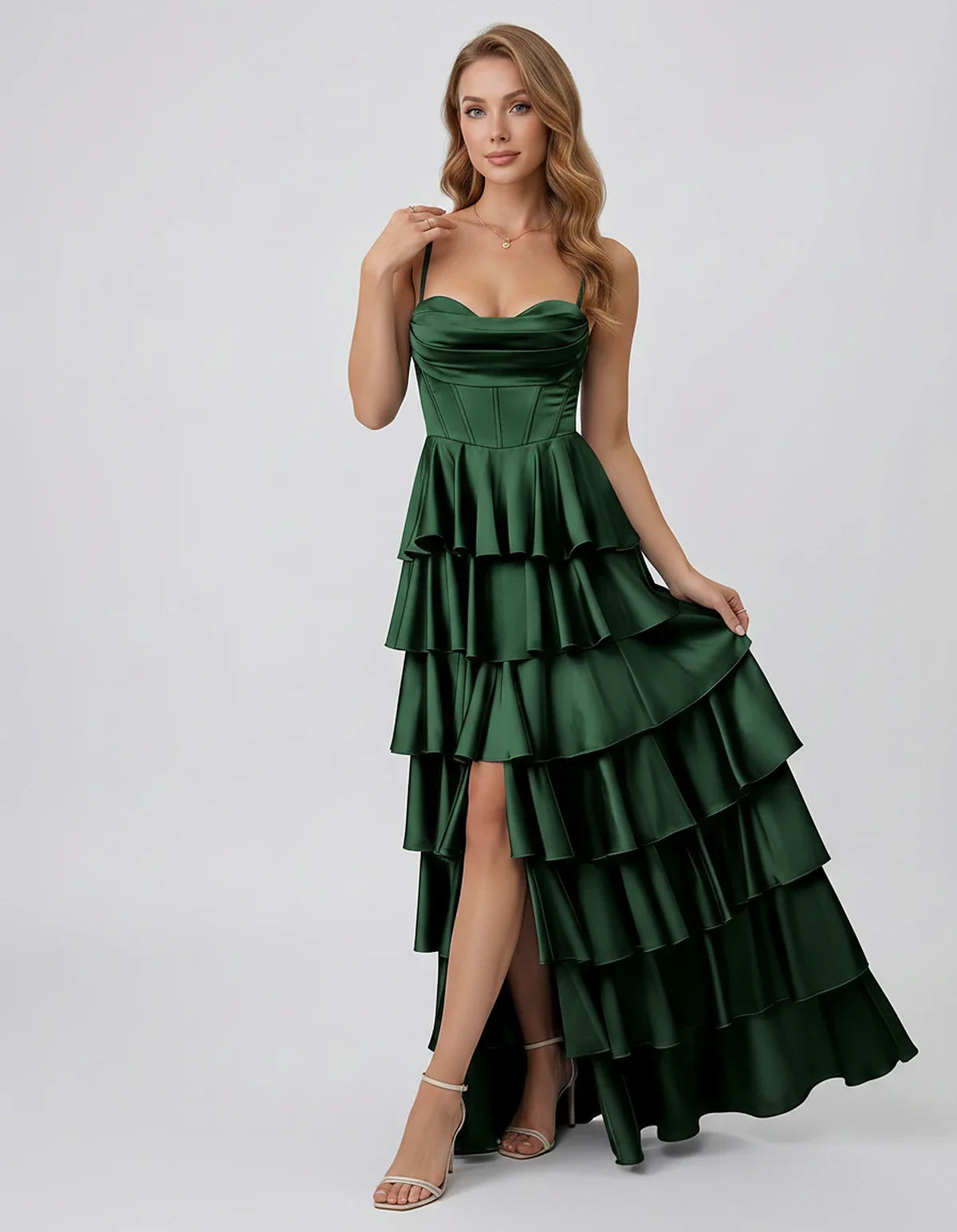 Satin Spaghetti Strap Sweetheart Neck A-Line Maxi Dress for Party, Cocktail, Evening, Wedding Guest, Prom & Summer Events, fr | SKU: VMD-583741926184507-GREEN-L,VMD-583741926184507-GREEN-M,VMD-583741926184507-GREEN-S,VMD-583741926184507-GREEN-XL,VMD-583741926184507-GREEN-XS