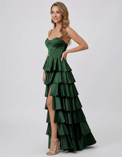 Satin Spaghetti Strap Sweetheart Neck A-Line Maxi Dress for Party, Cocktail, Evening, Wedding Guest, Prom & Summer Events, si | SKU: VMD-583741926184507-GREEN-L,VMD-583741926184507-GREEN-M,VMD-583741926184507-GREEN-S,VMD-583741926184507-GREEN-XL,VMD-583741926184507-GREEN-XS