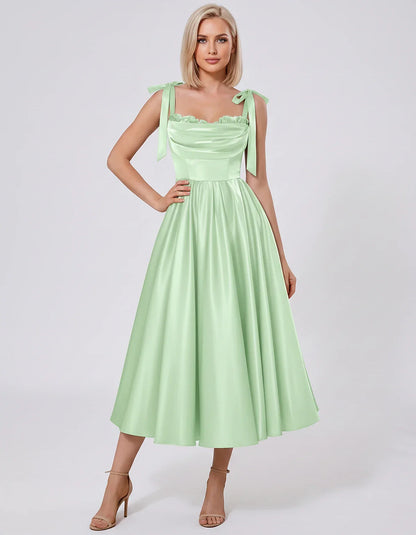 Satin Spaghetti Strap Cowl Neck A-Line Midi Dress with 3D Flowers for Prom, Party, Cocktail, Evening & Wedding Guest Events, | SKU: CM-641758203947516-SAGE-L,CM-641758203947516-SAGE-M,CM-641758203947516-SAGE-S,CM-641758203947516-SAGE-XL,CM-641758203947516-SAGE-XS