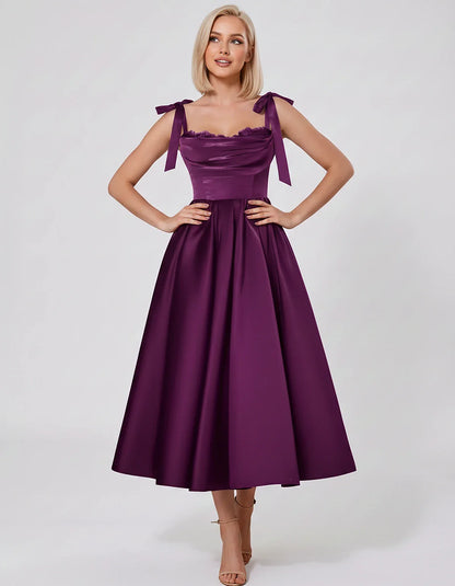 Satin Spaghetti Strap Cowl Neck A-Line Midi Dress with 3D Flowers for Prom, Party, Cocktail, Evening & Wedding Guest Events, | SKU: CM-641758203947516-PLUM-L,CM-641758203947516-PLUM-M,CM-641758203947516-PLUM-S,CM-641758203947516-PLUM-XL,CM-641758203947516-PLUM-XS