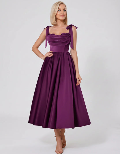 Satin Spaghetti Strap Cowl Neck A-Line Midi Dress with 3D Flowers for Prom, Party, Cocktail, Evening & Wedding Guest Events, | SKU: CM-641758203947516-PLUM-L,CM-641758203947516-PLUM-M,CM-641758203947516-PLUM-S,CM-641758203947516-PLUM-XL,CM-641758203947516-PLUM-XS