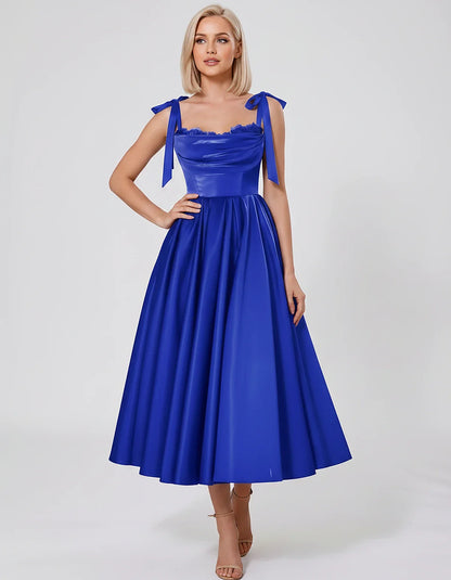 Satin Spaghetti Strap Cowl Neck A-Line Midi Dress with 3D Flowers for Prom, Party, Cocktail, Evening & Wedding Guest Events, | SKU: CM-641758203947516-ROYALBLUE-L,CM-641758203947516-ROYALBLUE-M,CM-641758203947516-ROYALBLUE-S,CM-641758203947516-ROYALBLUE-XL,CM-641758203947516-ROYALBLUE-XS