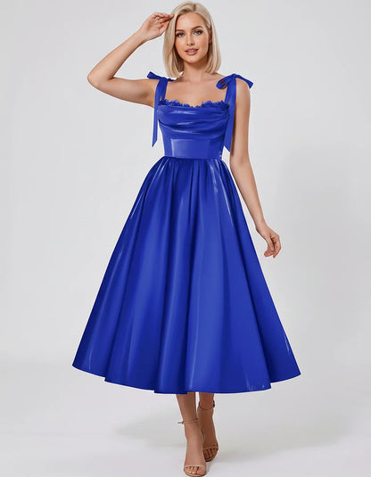 Satin Spaghetti Strap Cowl Neck A-Line Midi Dress with 3D Flowers for Prom, Party, Cocktail, Evening & Wedding Guest Events, | SKU: CM-641758203947516-ROYALBLUE-L,CM-641758203947516-ROYALBLUE-M,CM-641758203947516-ROYALBLUE-S,CM-641758203947516-ROYALBLUE-XL,CM-641758203947516-ROYALBLUE-XS