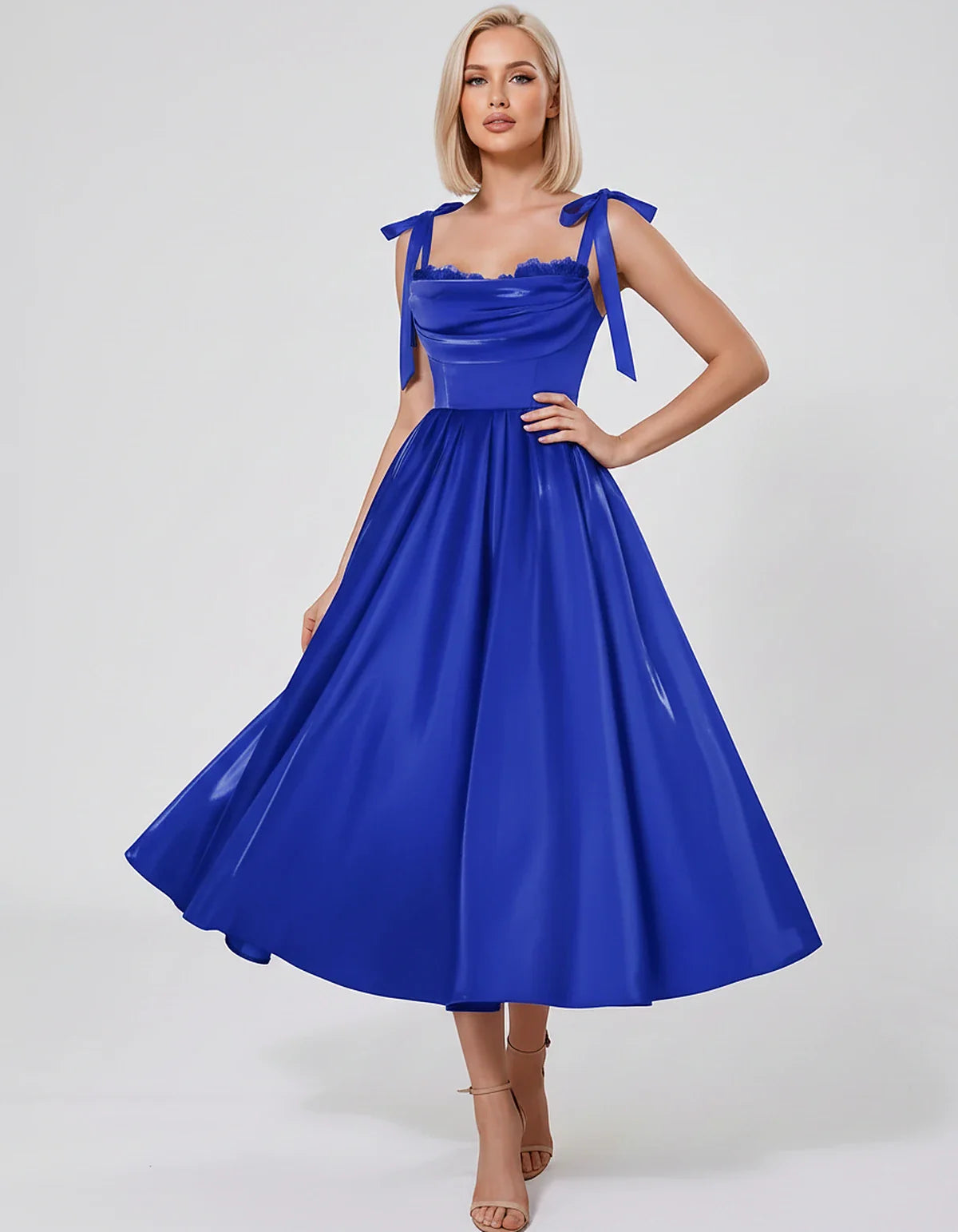 Satin Spaghetti Strap Cowl Neck A-Line Midi Dress with 3D Flowers for Prom, Party, Cocktail, Evening & Wedding Guest Events, | SKU: CM-641758203947516-ROYALBLUE-L,CM-641758203947516-ROYALBLUE-M,CM-641758203947516-ROYALBLUE-S,CM-641758203947516-ROYALBLUE-XL,CM-641758203947516-ROYALBLUE-XS