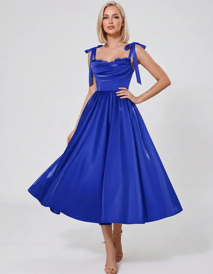 Satin Spaghetti Strap Cowl Neck A-Line Midi Dress with 3D Flowers for Prom, Party, Cocktail, Evening & Wedding Guest Events, | SKU: CM-641758203947516-ROYALBLUE-L,CM-641758203947516-ROYALBLUE-M,CM-641758203947516-ROYALBLUE-S,CM-641758203947516-ROYALBLUE-XL,CM-641758203947516-ROYALBLUE-XS