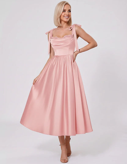 Satin Spaghetti Strap Cowl Neck A-Line Midi Dress with 3D Flowers for Prom, Party, Cocktail, Evening & Wedding Guest Events, | SKU: CM-641758203947516-BLUSH-L,CM-641758203947516-BLUSH-M,CM-641758203947516-BLUSH-S,CM-641758203947516-BLUSH-XL,CM-641758203947516-BLUSH-XS
