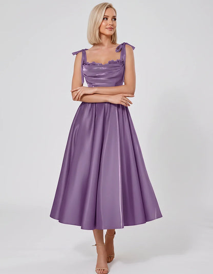 Satin Spaghetti Strap Cowl Neck A-Line Midi Dress with 3D Flowers for Prom, Party, Cocktail, Evening & Wedding Guest Events, | SKU: CM-641758203947516-LILAC-L,CM-641758203947516-LILAC-M,CM-641758203947516-LILAC-S,CM-641758203947516-LILAC-XL,CM-641758203947516-LILAC-XS